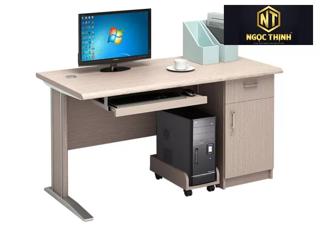 Bàn làm việc hộc liền gỗ công nghiệp mặt bàn phủ Laminate  NT120C3HL - NT140C3HL